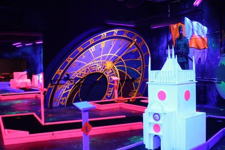 Step into a unique black light mini golf experience surrounded by playful designs and exciting games. Perfect for unwinding and enjoying a different side of Prague.